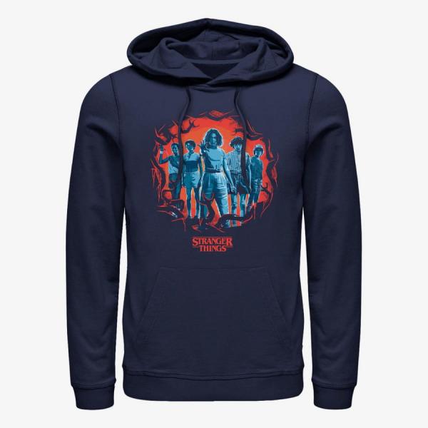 Mikina Merch Netflix Stranger Things - Tonal Eleven Group Pose Unisex Hoodie Navy Blue L