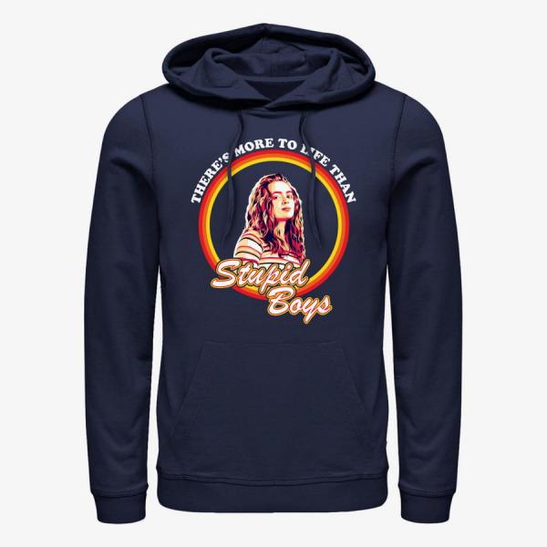 Mikina Merch Netflix Stranger Things - Stupid Boys Unisex Hoodie Navy Blue M