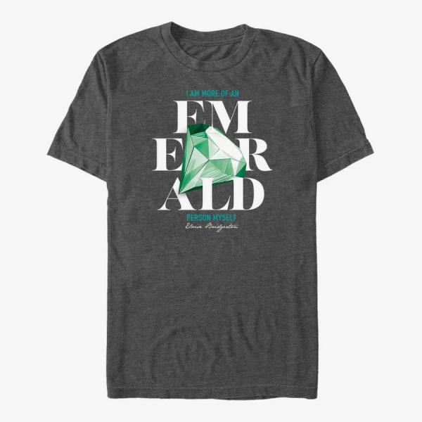 Tričko Merch Netflix Bridgerton - More of an Emerald Person Unisex T-Shirt Dark Heather Grey XL
