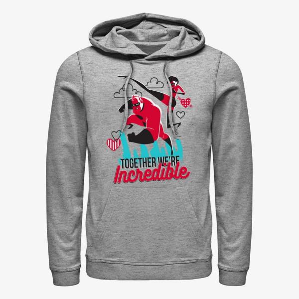 Mikina Merch Pixar Incredibles - Together Incredible Unisex Hoodie Heather Grey XXL