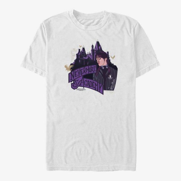Tričko Merch MGM Wednesday - Nevermore Academy Unisex T-Shirt White S
