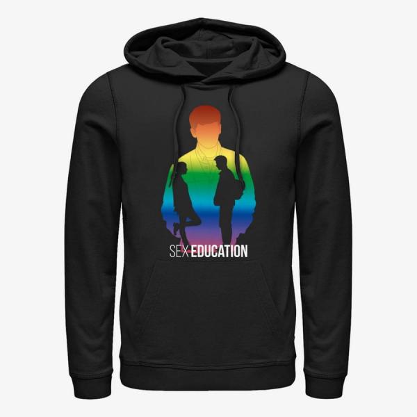 Mikina Merch Netflix Sex Education - Rainbow Silhouette Unisex Hoodie Black XL