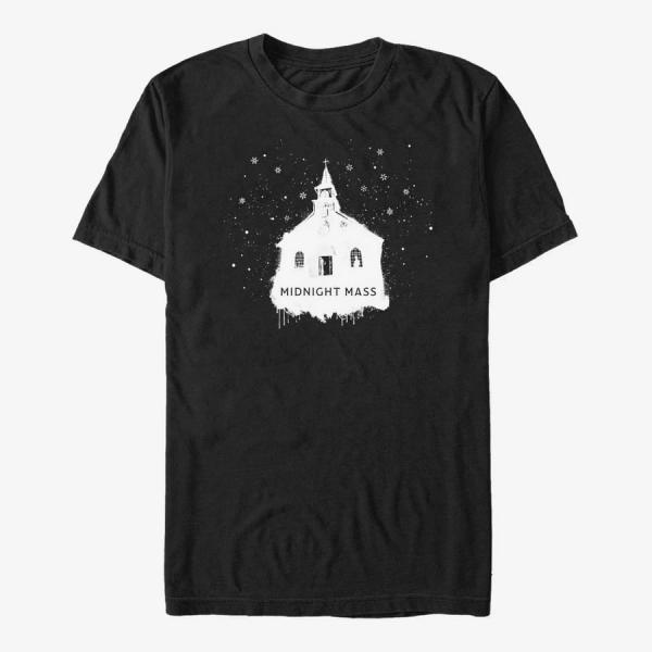 Tričko Merch Netflix Midnight Mass - Snowy Church Unisex T-Shirt Black S