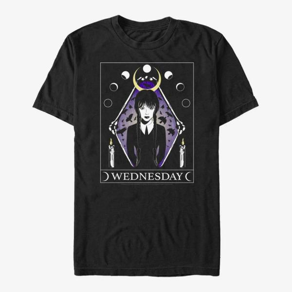 Tričko Merch MGM Wednesday - Wednesday Moon Tarot Unisex T-Shirt Black XXL