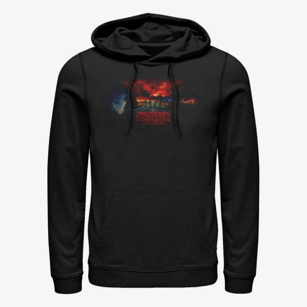 Queens Netflix Stranger Things - Stranger Tryptych Unisex Hoodie Black
