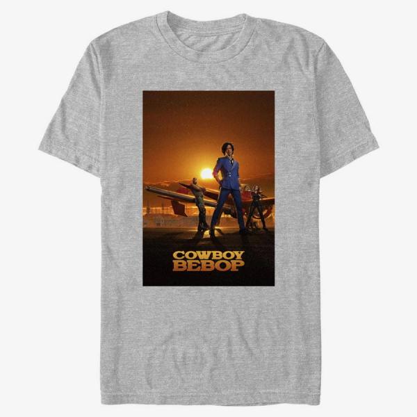Tričko Merch Netflix Cowboy Bebop - Sunset Poster Unisex T-Shirt Heather Grey XL