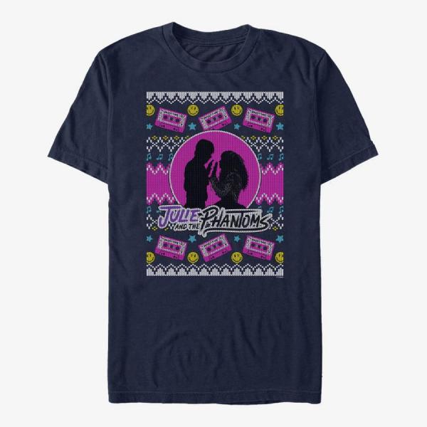 Tričko Merch Netflix Julie And The Phantoms - JP Ugly Sweater Unisex T-Shirt Navy Blue L