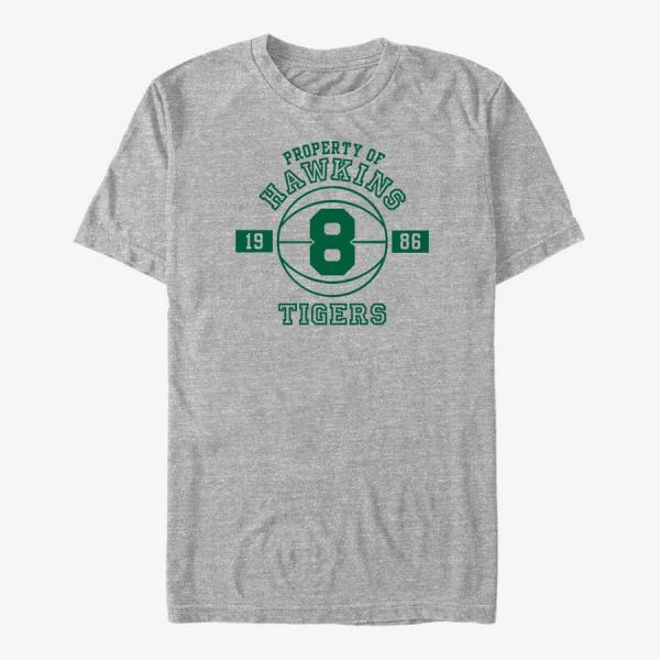 Tričko Merch Netflix Stranger Things - Property of Hawkins Tigers8 Unisex T-Shirt Heather Grey S