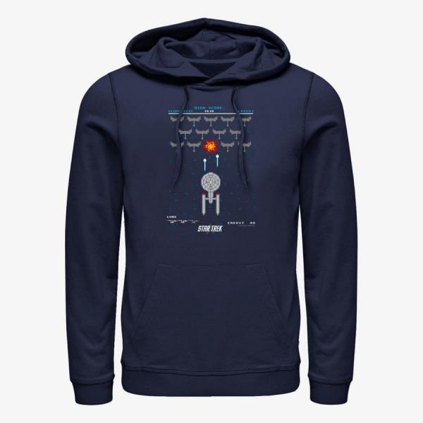 Mikina Merch Paramount Star Trek - Pixel Fighter Unisex Hoodie Navy Blue M
