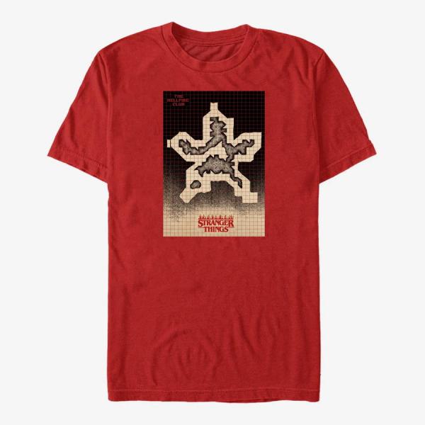 Tričko Merch Netflix Stranger Things - Hellfire Grid Unisex T-Shirt Red XL