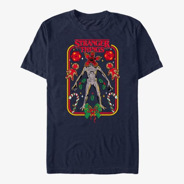 Tričko Merch Netflix Stranger Things - Demogorgon Holiday Unisex T-Shirt Navy Blue S