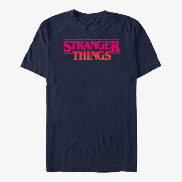 Queens Netflix Stranger Things - Grunge ST Logo Unisex T-Shirt Navy Blue