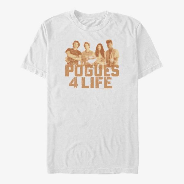 Tričko Merch Netflix Outer Banks - Pogues 4 Life Unisex T-Shirt White S