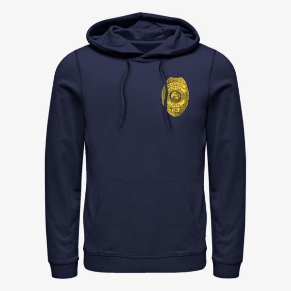 Mikina Merch Netflix Stranger Things - Hawkins Police Badge Unisex Hoodie Navy Blue XXXL