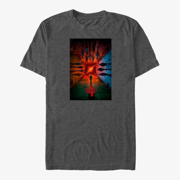 Tričko Merch Netflix Stranger Things - S4 Main Poster Unisex T-Shirt Dark Heather Grey M