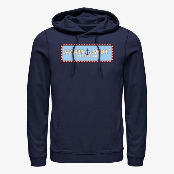 Mikina Merch Netflix Stranger Things - Scoops Ahoy Panel Unisex Hoodie Navy Blue M