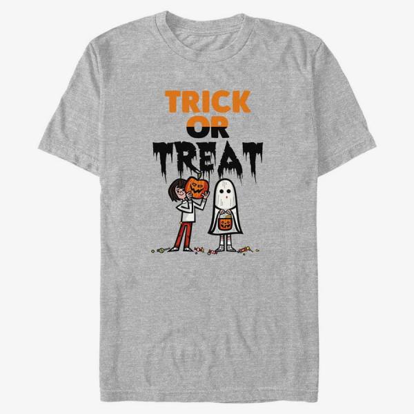Tričko Merch Netflix Stranger Things - Trick or Treat Unisex T-Shirt Heather Grey XXL
