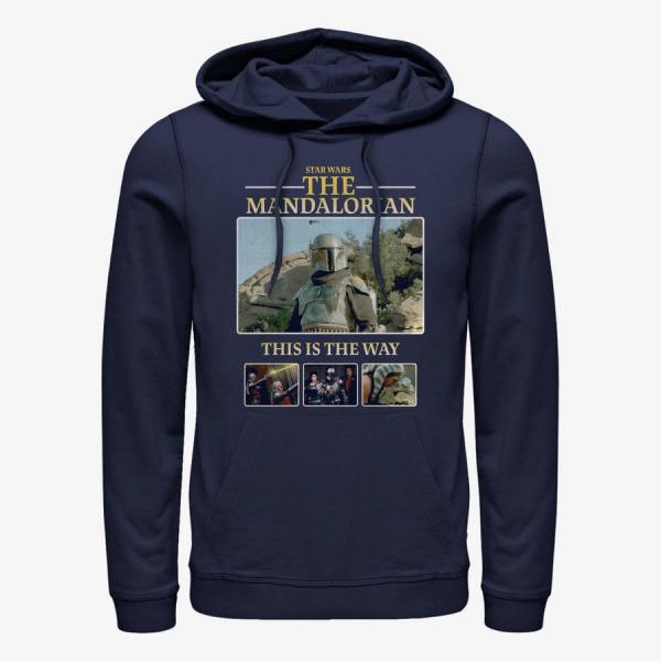 Mikina Merch Star Wars: The Mandalorian - MandoMon Epi6 United Against Unisex Hoodie Navy Blue XXXL