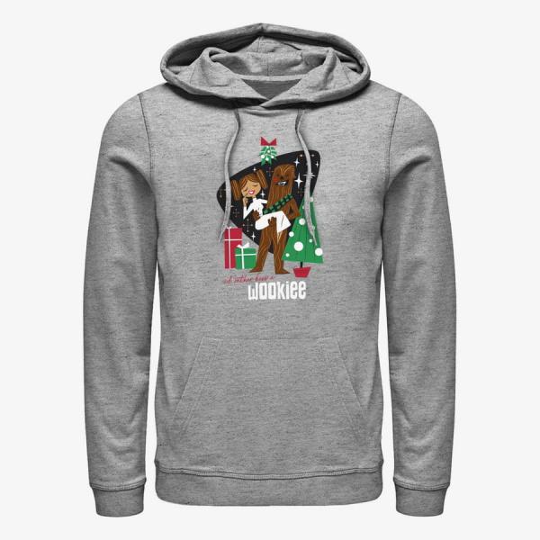 Mikina Merch Star Wars: Classic - Kiss a Wookiee Unisex Hoodie Heather Grey XL