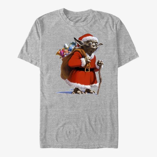 Queens Star Wars: Classic - Santa Yoda Unisex T-Shirt Heather Grey