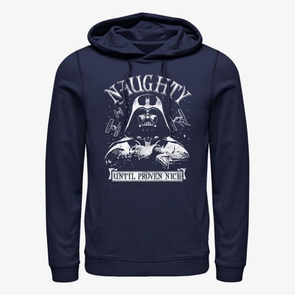 Mikina Merch Star Wars: Classic - Naughty Until Nice Unisex Hoodie Navy Blue M
