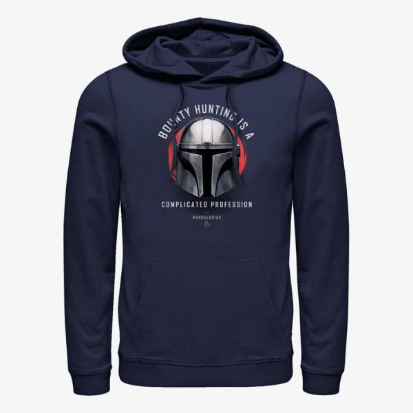 Mikina Merch Star Wars: The Mandalorian - Bounty Goals Unisex Hoodie Navy Blue XXL