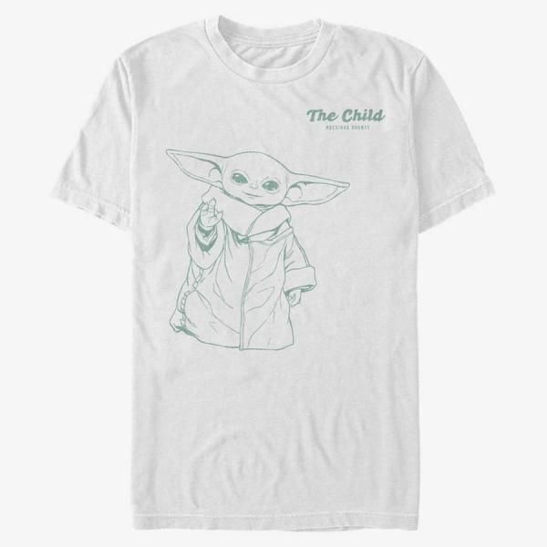 Tričko Merch Star Wars: Mandalorian - Playful Child Unisex T-Shirt White XL