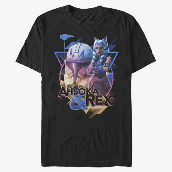 Tričko Merch Star Wars: Clone Wars - Triangular Ahsoka Rex Unisex T-Shirt Black M