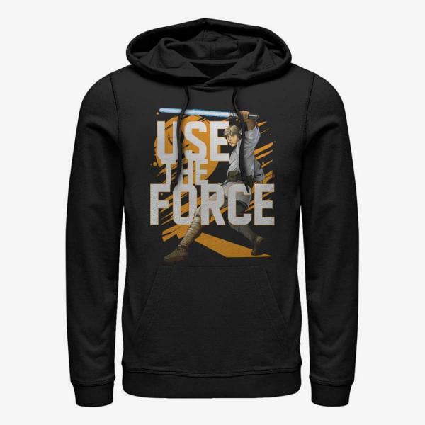 Mikina Merch Star Wars: Classic - Force Stack Luke Unisex Hoodie Black XL
