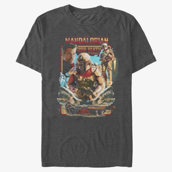 Queens Star Wars: The Mandalorian - Helmet Ona Cobb Unisex T-Shirt Dark Heather Grey