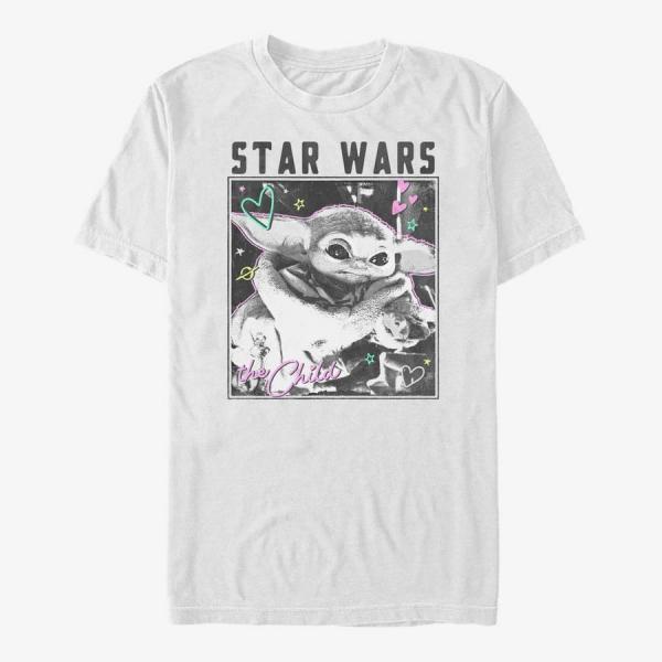 Tričko Merch Star Wars: The Mandalorian - Doodle Photo Unisex T-Shirt White XL