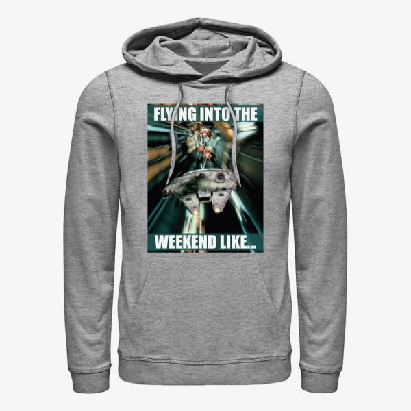 Queens Star Wars: Classic - Flying Into The Weekend Unisex Hoodie Heather Grey