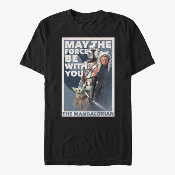 Tričko Merch Star Wars: The Mandalorian - MandoMon Epi5 This is the Force Unisex T-Shirt Black S