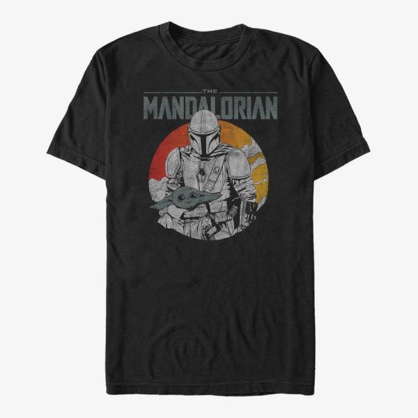 Tričko Merch Star Wars: The Mandalorian - Rider With Child Unisex T-Shirt Black XL