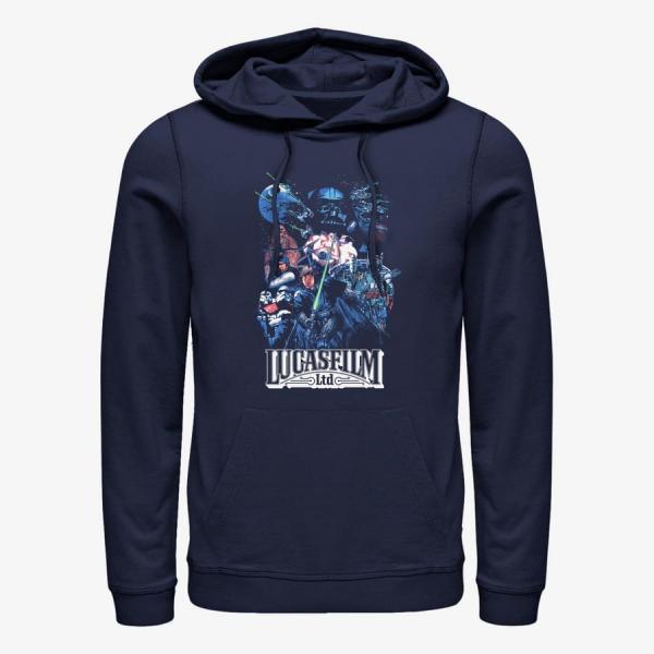 Mikina Merch Star Wars - Lucas Group Shot Unisex Hoodie Navy Blue L