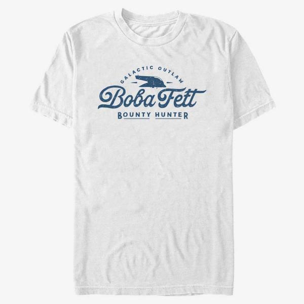 Queens Star Wars Book of Boba Fett - Galatic Outlaw Boba Fett Unisex T-Shirt White
