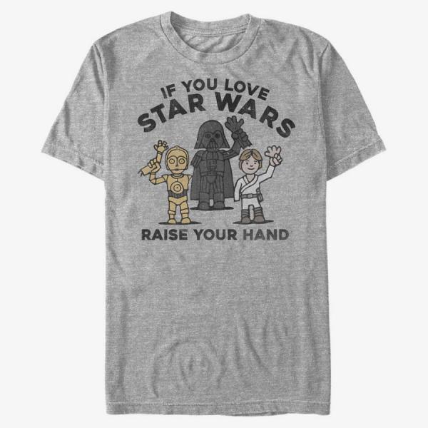 Queens Star Wars: Classic - Raise Your Hands Unisex T-Shirt Heather Grey