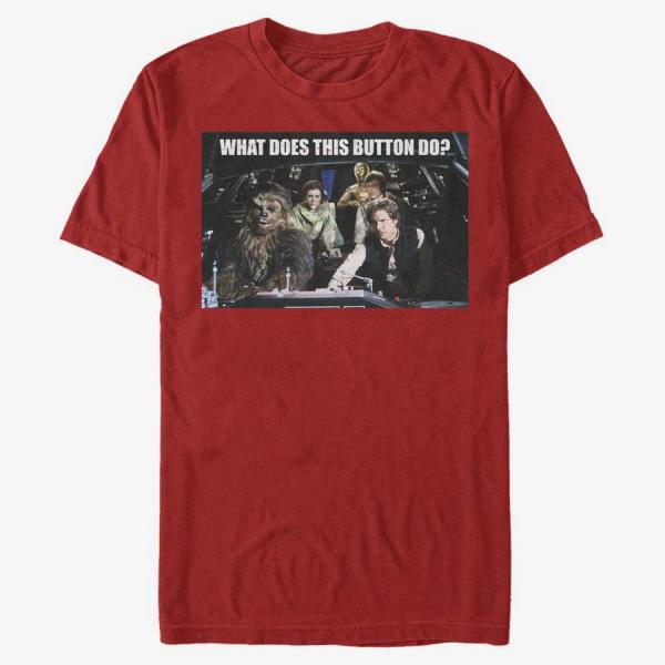 Queens Star Wars: Classic - Falcon Crew Button Unisex T-Shirt Red