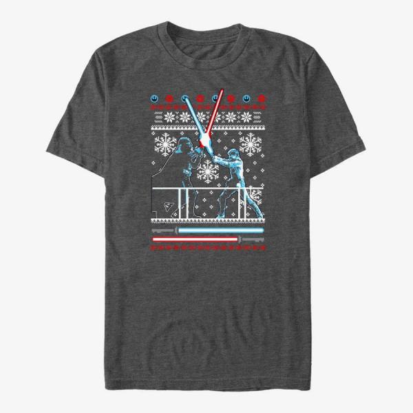 Tričko Merch Star Wars: Classic - Ugly Feud Unisex T-Shirt Dark Heather Grey M
