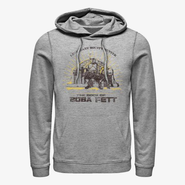 Mikina Merch Star Wars Book of Boba Fett - Legendary Bounty Hunter Unisex Hoodie Heather Grey XL