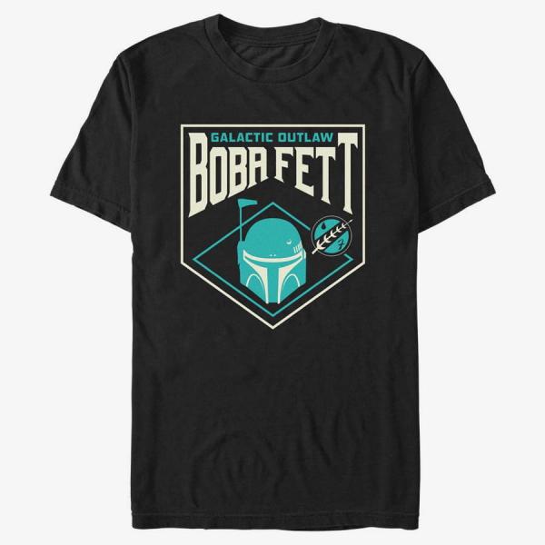 Tričko Merch Star Wars Book of Boba Fett - Galactic Outlaw Badge Unisex T-Shirt Black XXL