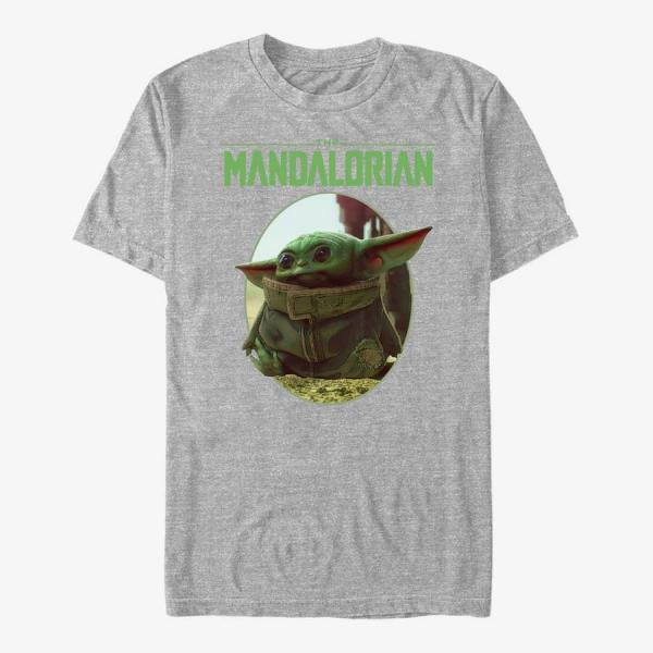 Tričko Merch Star Wars: The Mandalorian - The Look Unisex T-Shirt Heather Grey S