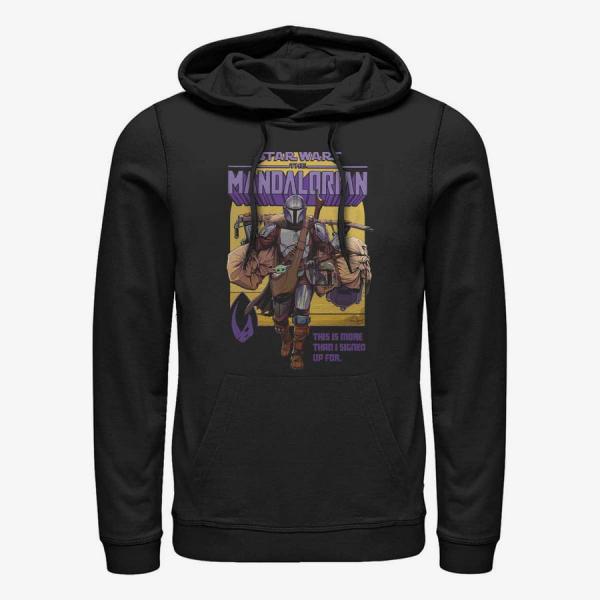 Mikina Merch Star Wars: The Mandalorian - Signed Up Mando Unisex Hoodie Black XXXL