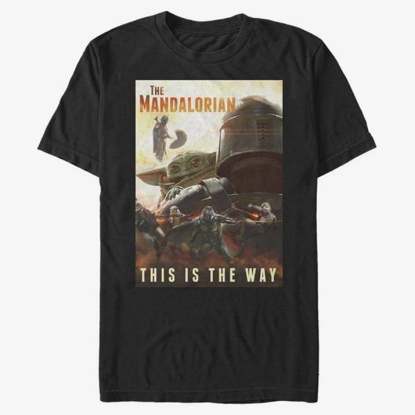 Tričko Merch Star Wars: Clone Wars - The Way Poster Unisex T-Shirt Black XXL