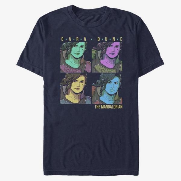 Tričko Merch Star Wars: The Mandalorian - Cara Dune Box Unisex T-Shirt Navy Blue XXL