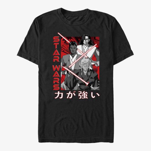 Tričko Merch Star Wars: Visions - Weapons Anime Unisex T-Shirt Black M