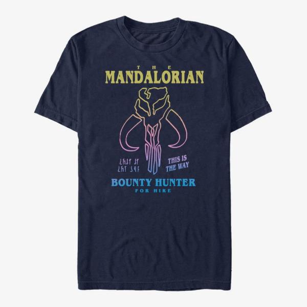 Tričko Merch Star Wars: The Mandalorian - Symbol Drawn Unisex T-Shirt Navy Blue S
