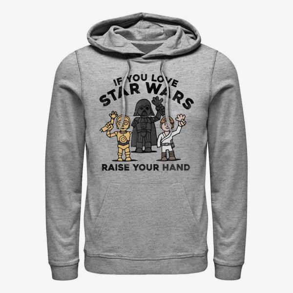 Queens Star Wars: Classic - Raise Your Hands Unisex Hoodie Heather Grey