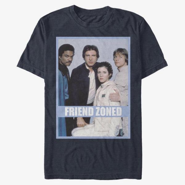 Tričko Merch Star Wars: Classic - Friend Zone Unisex T-Shirt Navy Blue XXXL