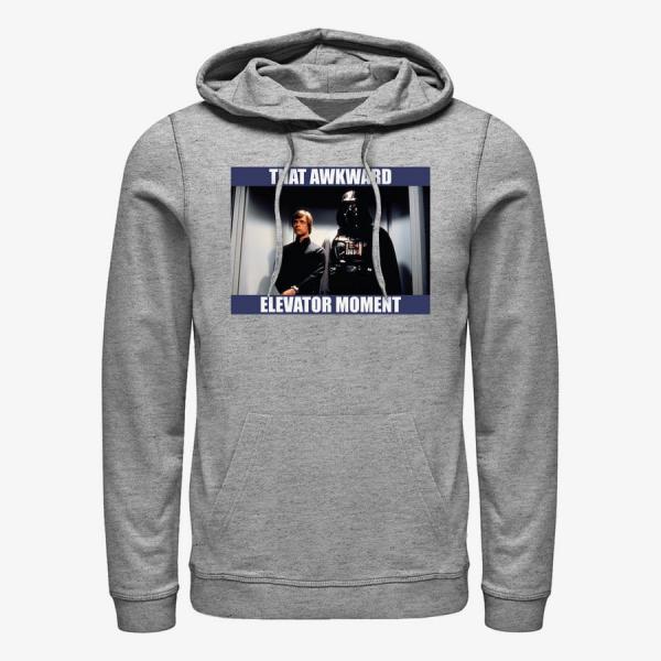 Queens Star Wars: Classic - Awkward Elevator Moment Unisex Hoodie Heather Grey